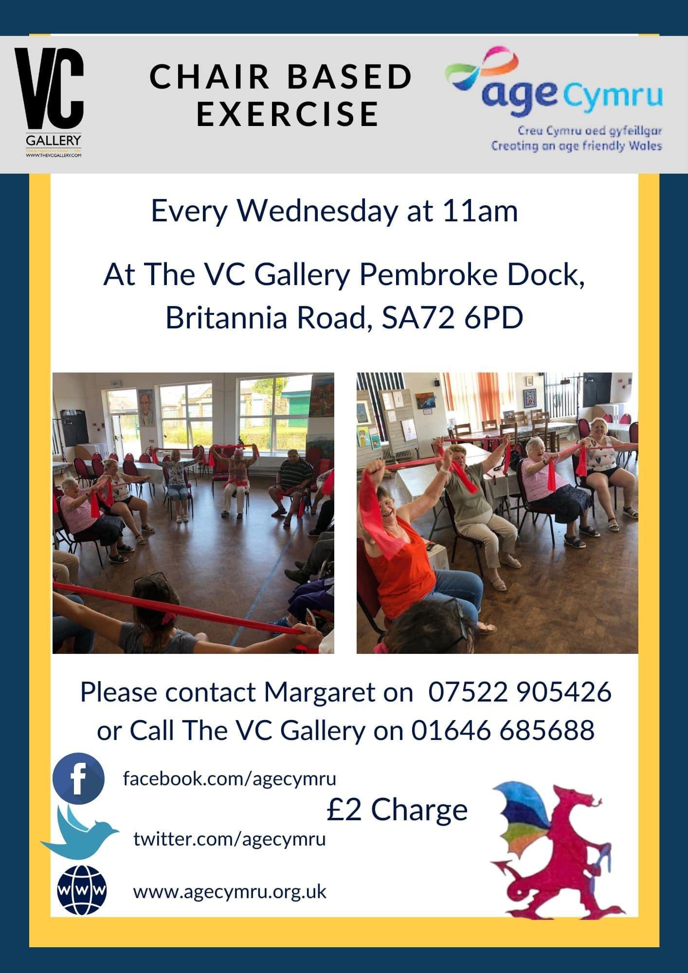 Chair-based exercise, VC Gallery Pembroke Dock, every Wednesday, 11am