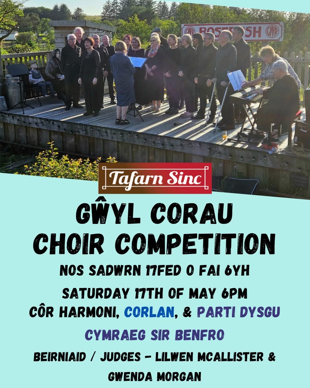 Choir Competition, Tafarn Sinc, Saturday 17th May, 6pm