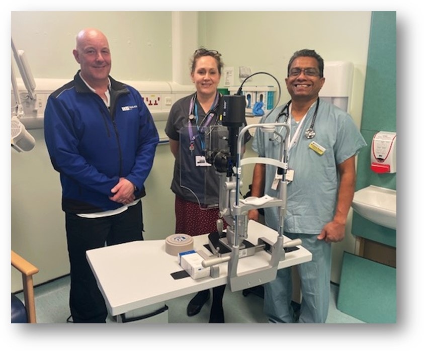 Charitable donations fund eye examination lamp for Withybush Hospital