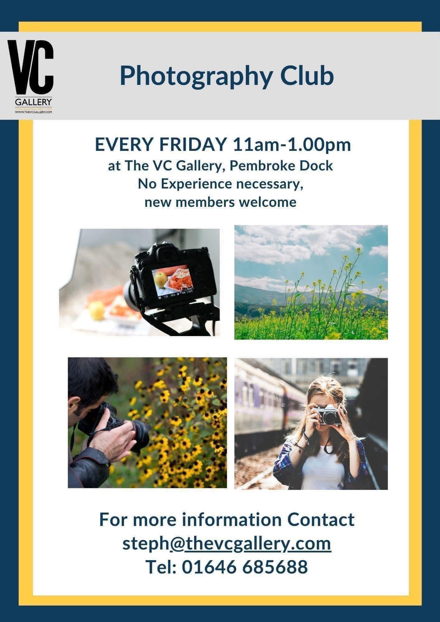 Photography Club, VC Gallery, Pembroke Dock, Every Friday, 11am - 1pm 