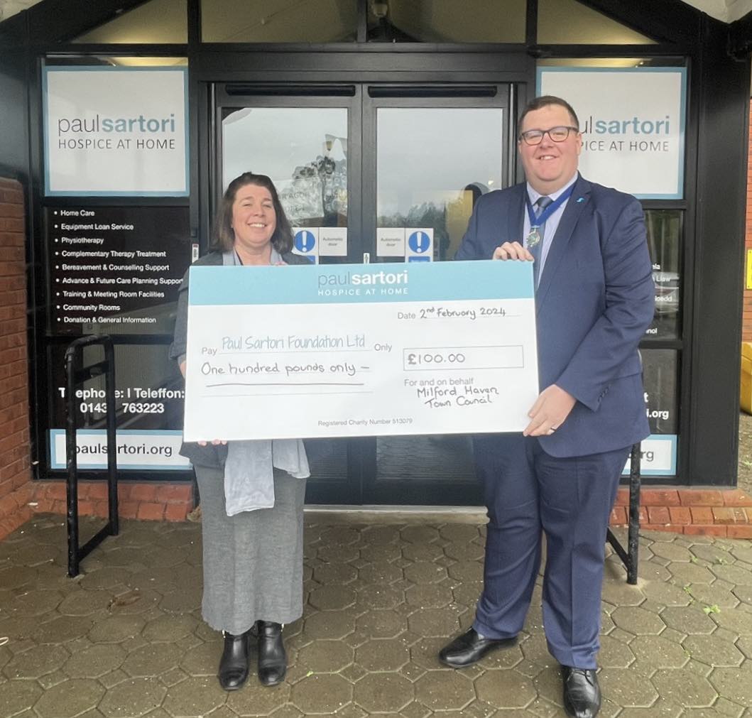 Milford Haven Town Council supports Pembrokeshire Hospice at Home charity.