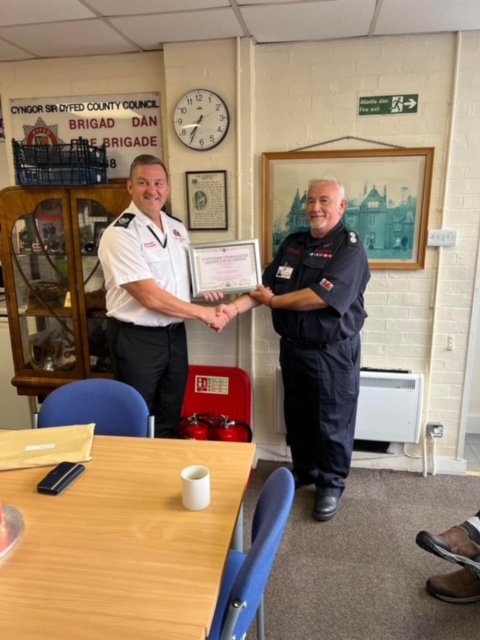 Pembrokeshire watch manager bids farewell to 45 years service with local fire crews