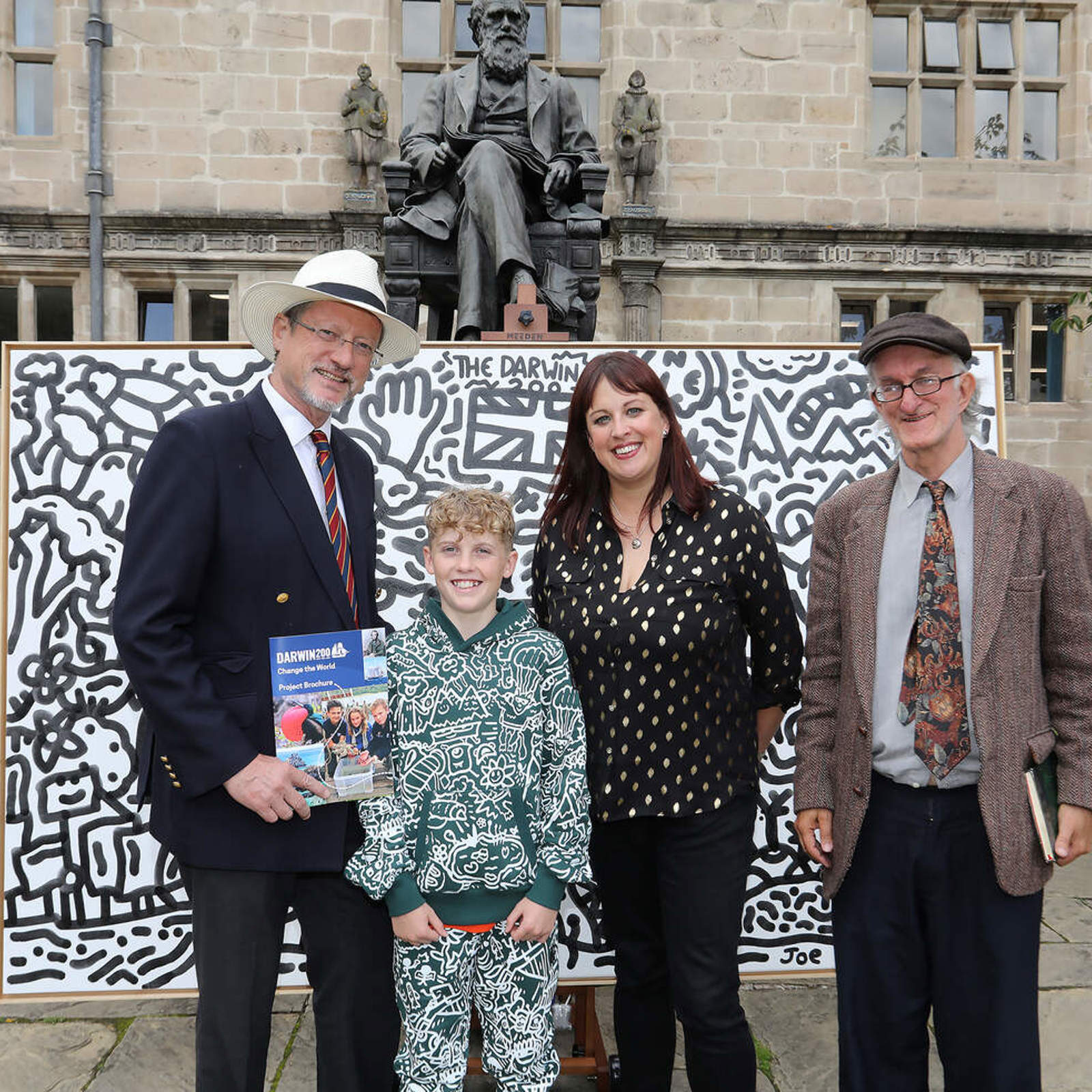 andrew-fox-founder-of-darwin200-with-joe-whale-the-doodle-boy-samantha-williams-from-the-darwin-centre-and-felix-padel-darwin-s-great-great-grandson.jpg