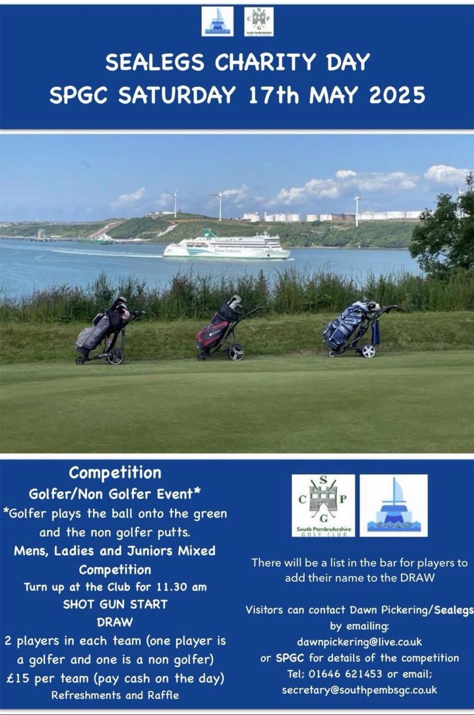 Sealegs Charity Golf Day, South Pembrokeshire Golf Club, Saturday May 17th,11.30am