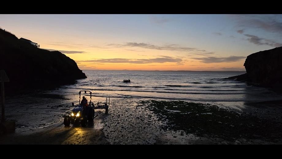 Volunteer lifeboat crew from Little and Broad Haven RNLI were recently called to assist HM Coastguard with the casualty care of a person with a serious leg injury at Newgale Beach.
