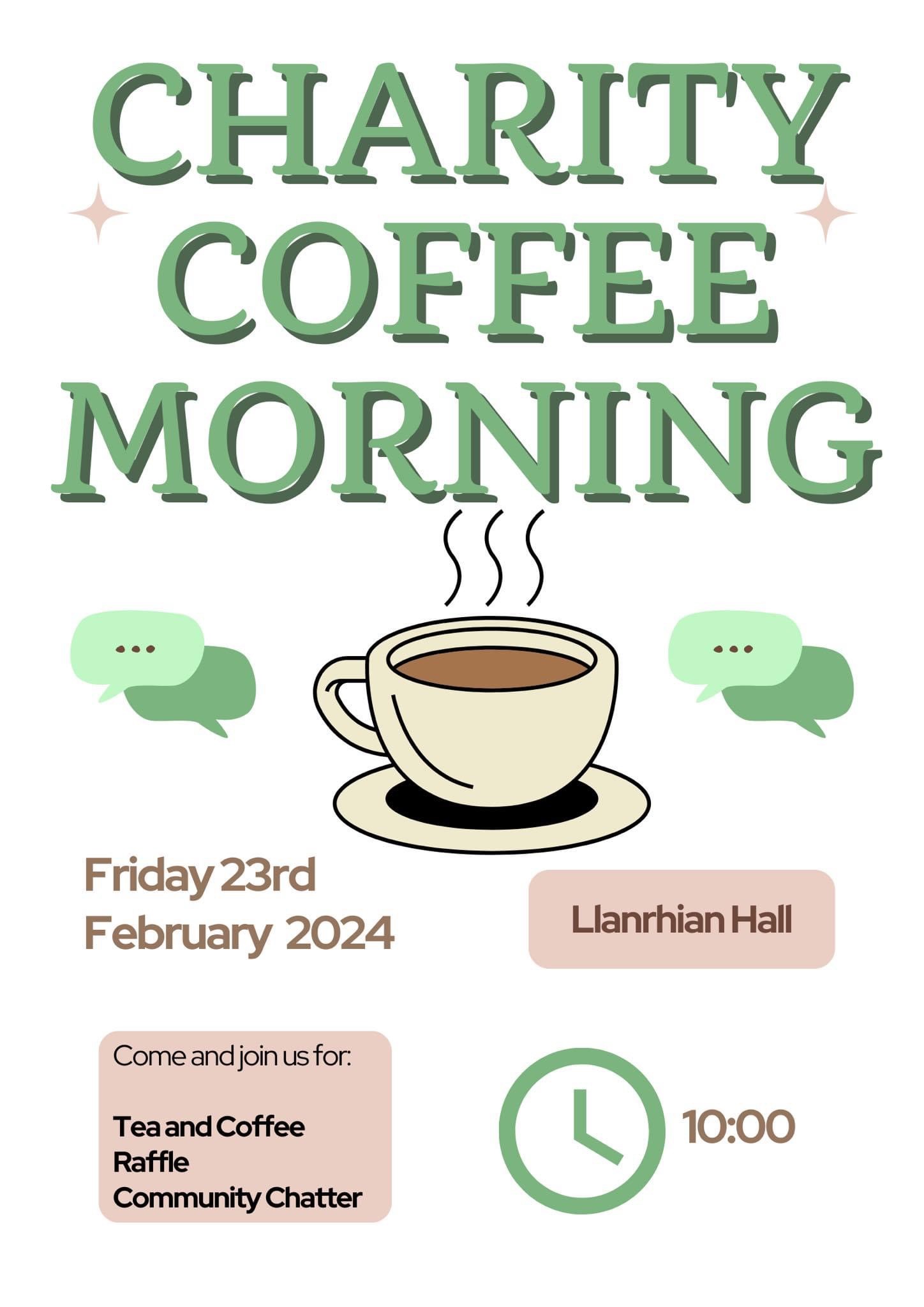 Charity Coffee Morning, Llanrian Hall