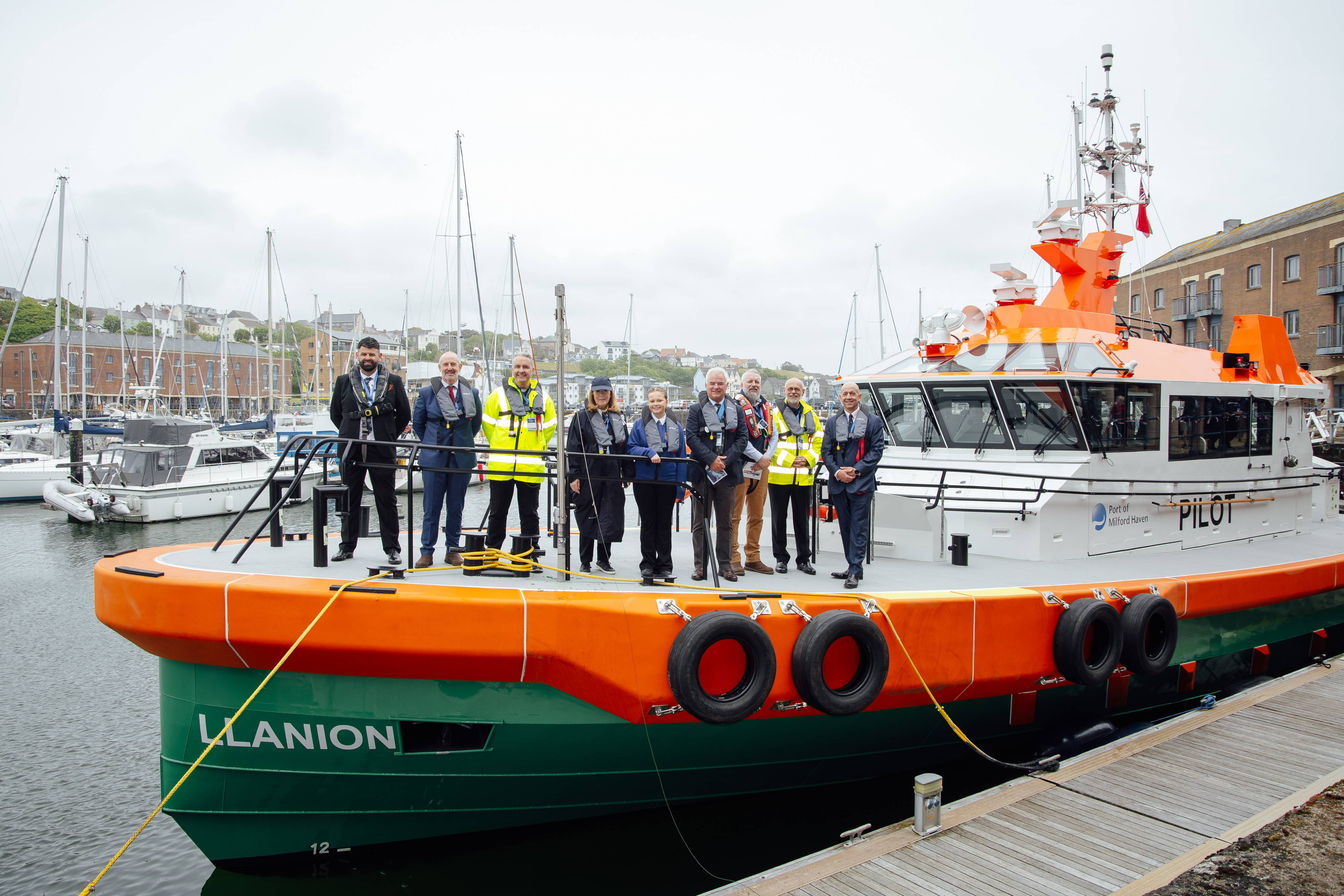 The Naming Party On Board The Port Of Milford Haven’S New Pilot Vessel Llanion