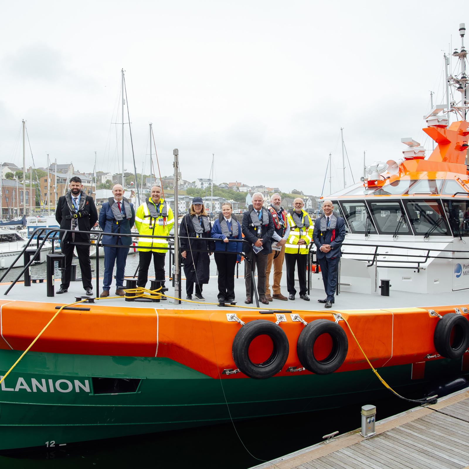 The Naming Party On Board The Port Of Milford Haven’S New Pilot Vessel Llanion