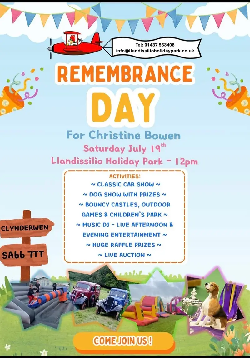 Remembrance Day For Christine Brown Llandissilio Holiday Park