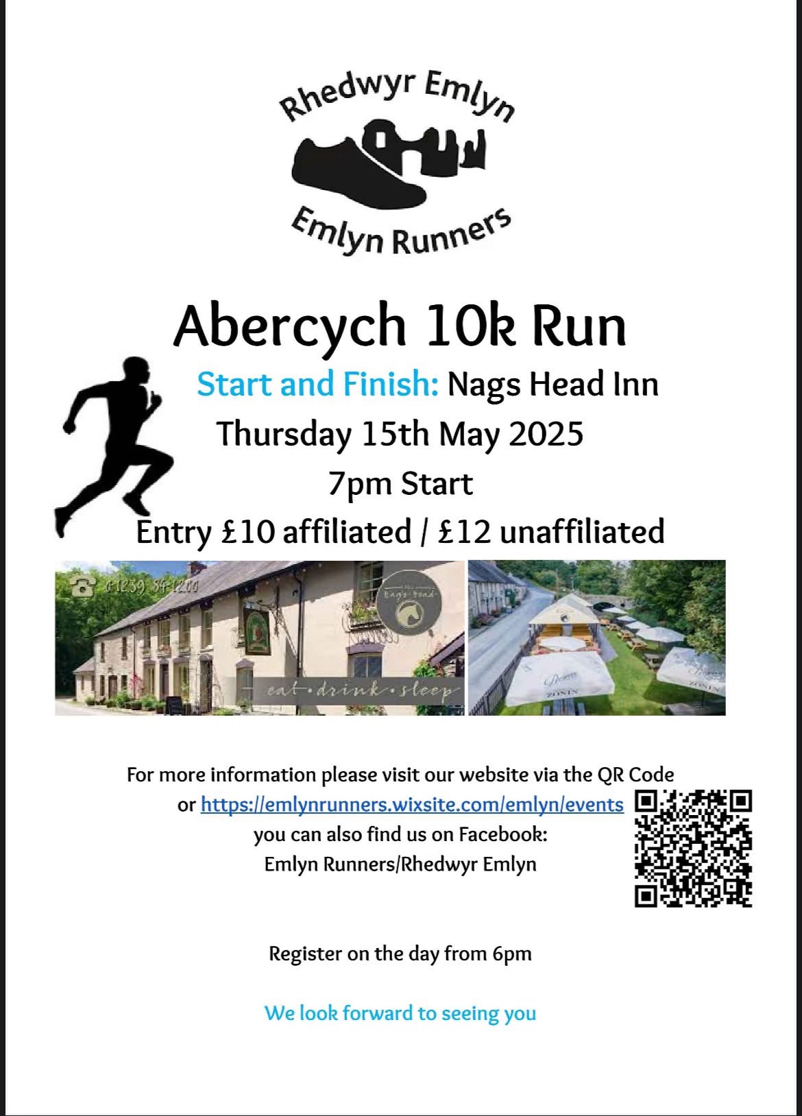 Abercych 10k Run, Start & finish at The Nags Head, Thursday 15th May, 7pm