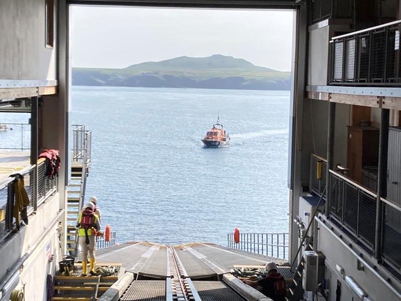 Lifeboat returning to station following the jet ski launch