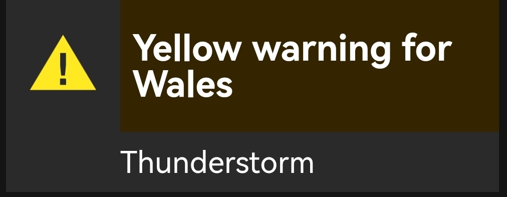 WEATHER WARNING: Yellow Weather Warning for Thunderstorms