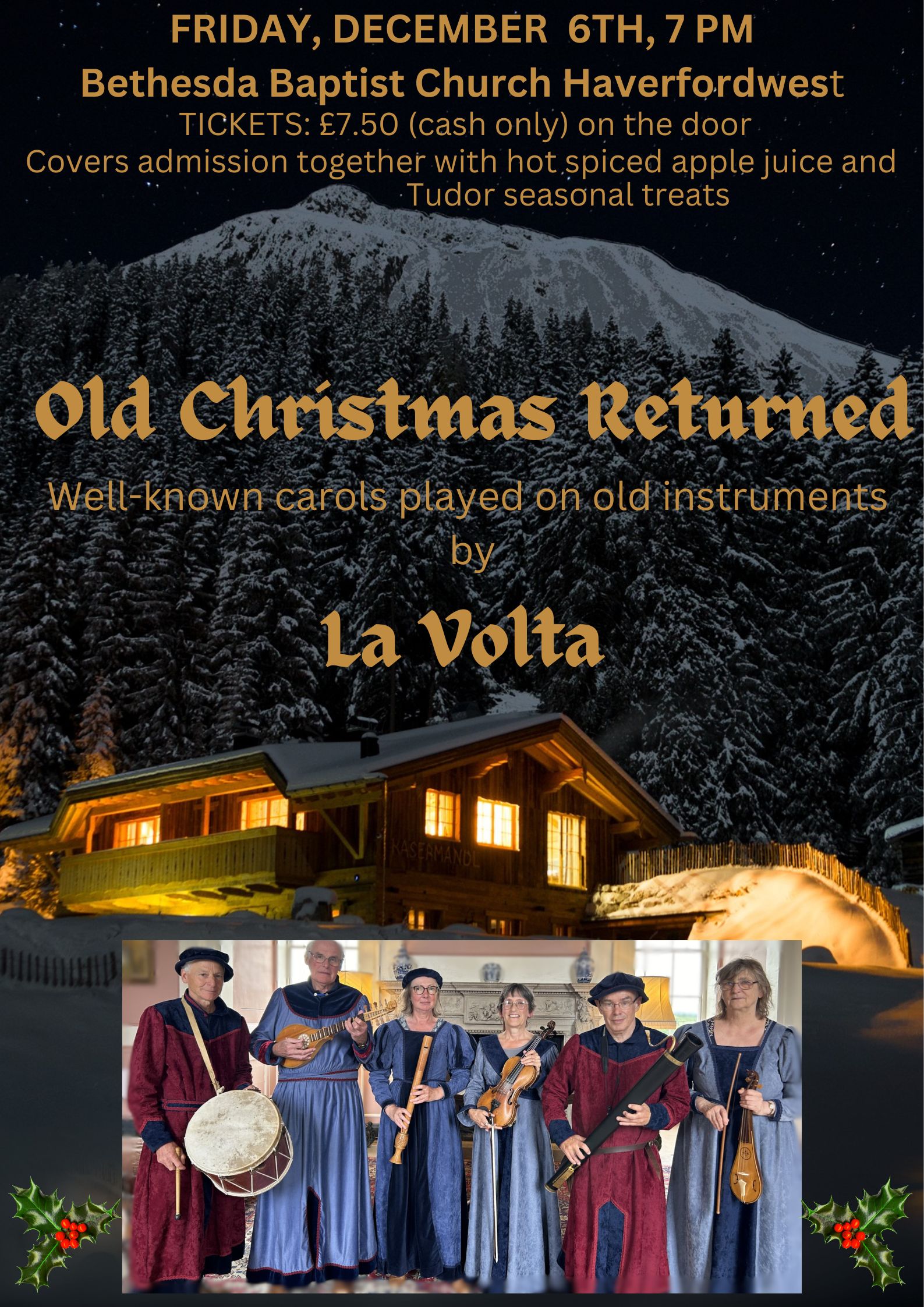 Old Christmas Returned, Bethesda Baptist Church, Haverfordwest, Friday December 6th, 7pm