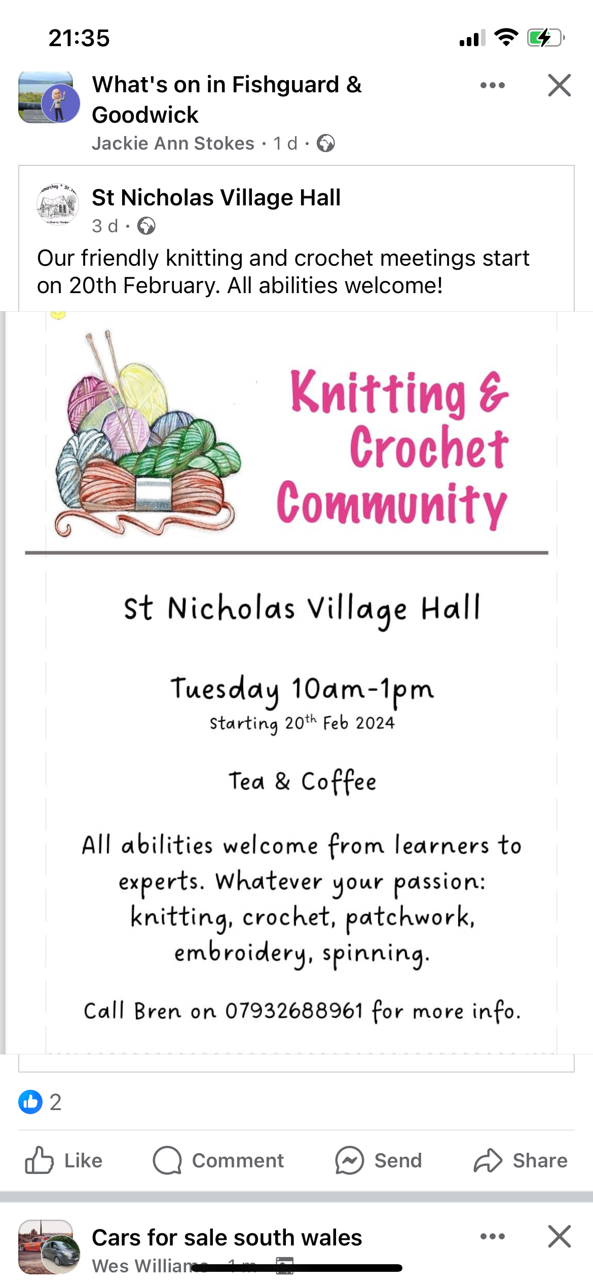 Knitting & Crochet Community, Goodwick